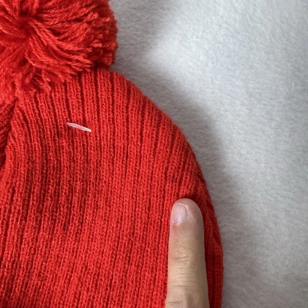 Ted Lasso Beanie One Size‎ Bright Orange Ribbed Knit Stocking Cap Costume Hat